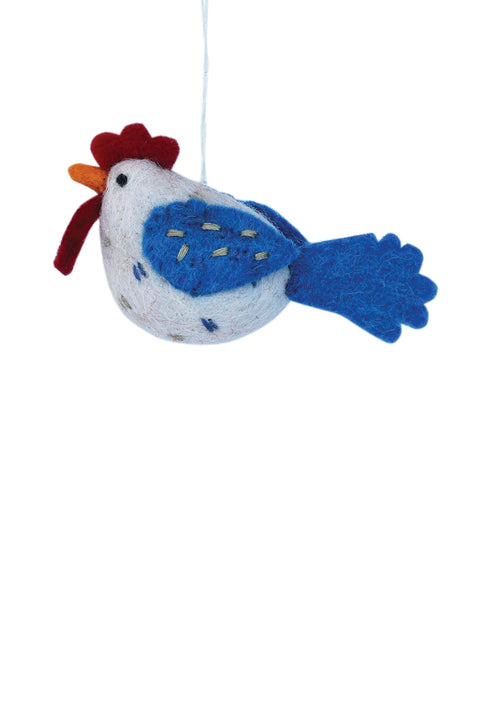 Blue Rooster Decoration